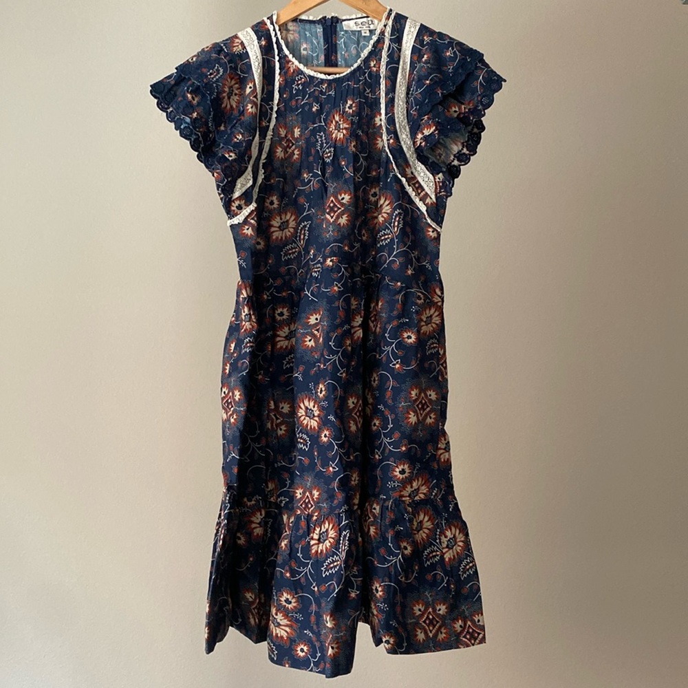 SEA New York NY Robina Flutter Sleeve Tunic Babydoll Dress (Size M)